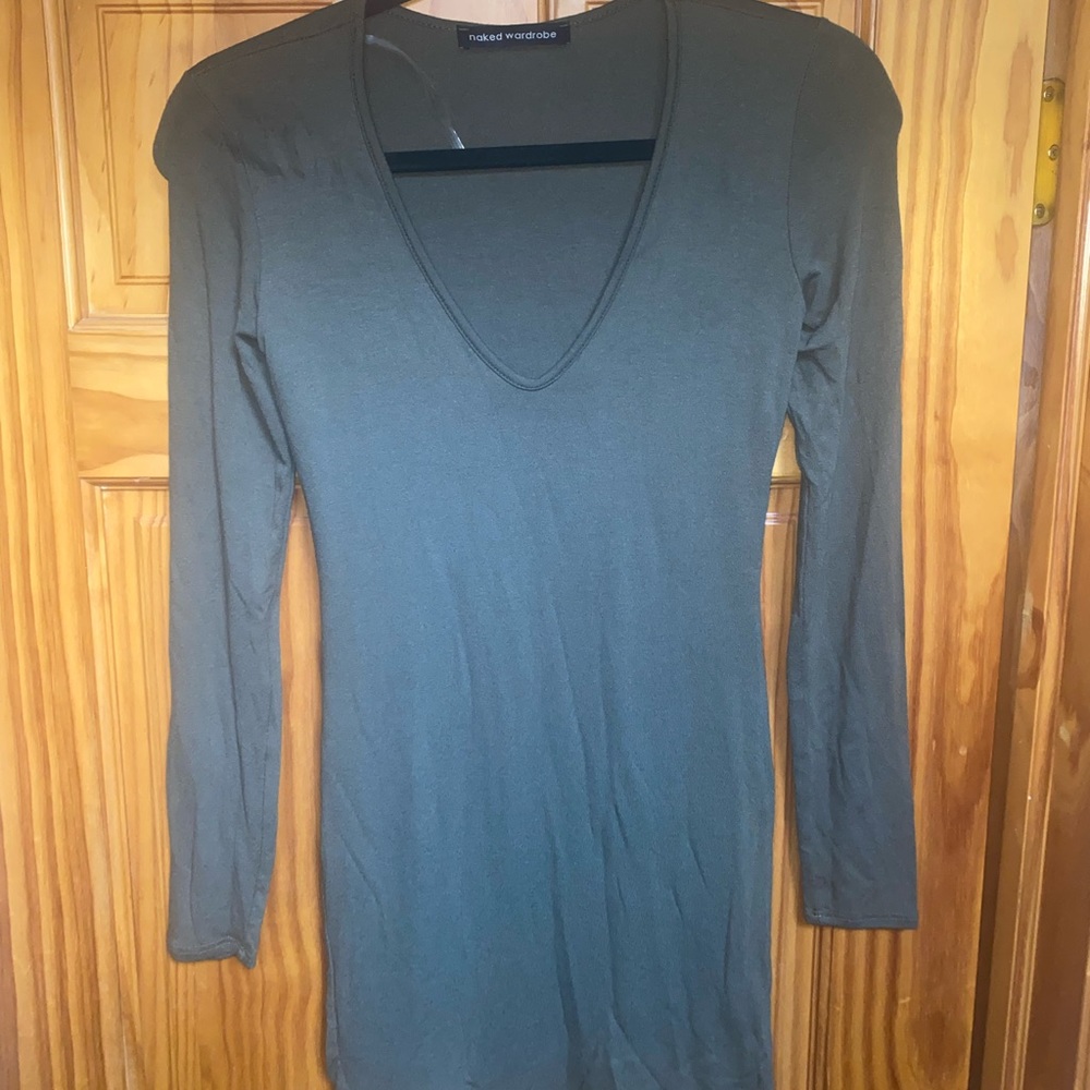 Naked wardrobe long sleeve mini dress